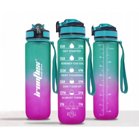 IronFlex Water Bottle -1000ml purple-green
