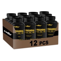 IronFlex Ashwagandha KSM-66 + Magnes - 90 caps vegan. (Package x12)