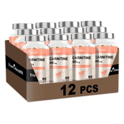 True Health L-Carnitine 1200mg - 60 caps vegan. (Package x12)