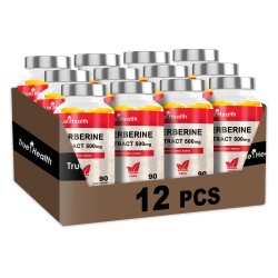 True Health Berberine Extract 500mg - 90 caps. vegan (Package x12)