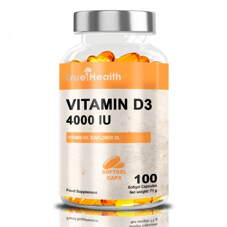 True Health Vitamin D3 4000IU - 100 caps. softgel