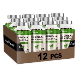 True Health Rhodiola Rosea 500mg - 60 caps. vegan (Package x12)