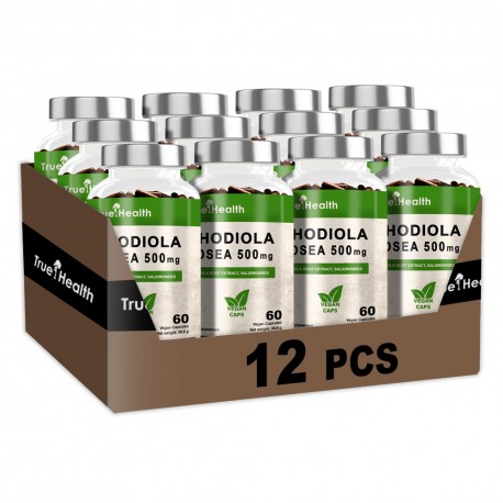 True Health Rhodiola Rosea 500mg - 60 caps. vegan (Package x12)