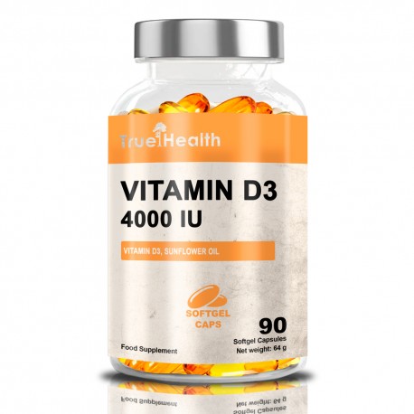 True Health Vitamin D3 4000IU - 100 caps. softgel
