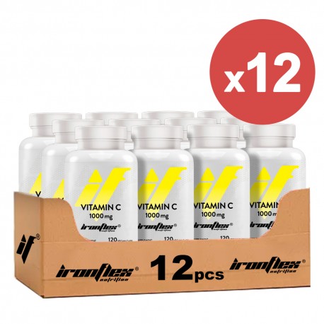 IronFlex Vitamin C 1000mg - 120 caps. vegan (Package x12)