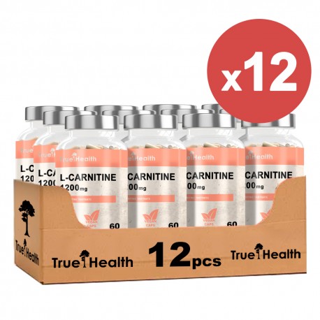 True Health L-Carnitine 1200mg - 60 caps vegan. (Package x12)