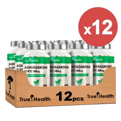 True Health Ashwagandha 666 mg - 90 caps. vegan (Package x12)