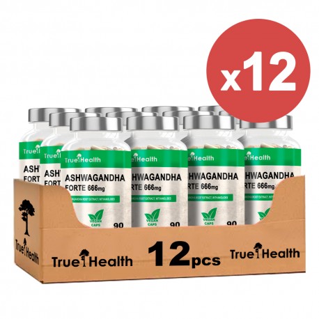 True Health Ashwagandha 666 mg - 90 caps. vegan (Package x12)