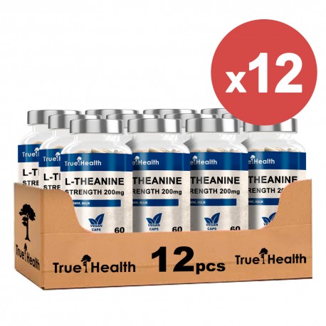 True Health L-Theanine 200mg - 60 caps. vegan (Package x12)