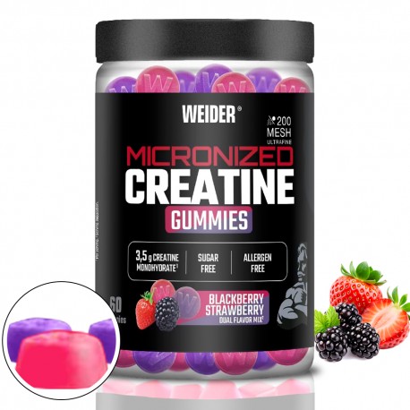 Weider Creatine Micronized - 60 gummies strawberry blackberry
