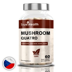 True Health Mushroom Quatro 60 caps vegan.