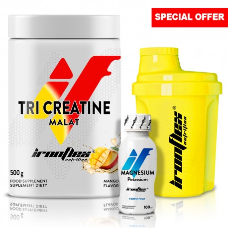 IronFlex Tri Creatine Malate - 500g mango +gifts