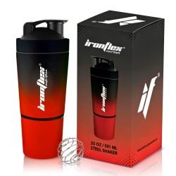 IronFlex Shaker Steel - 591ml black red