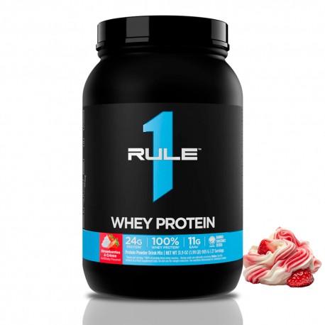 Rule1 Whey Protein -  896g strawberries creme