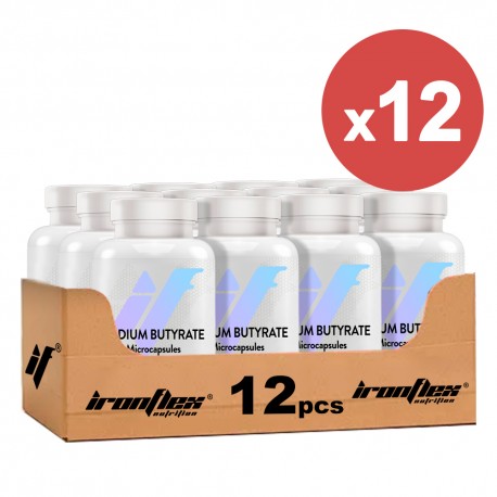 IronFlex Sodium Butyrate - 90 caps vegan. (Package x12)