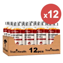 True Health Coenzyme Q10 100mg - 100 caps. softgel (Package x12)