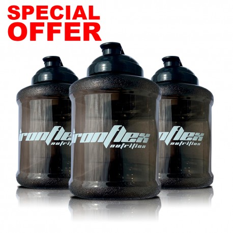 IronFlex Gallon Water Jug - 2500ml black (Package x3)