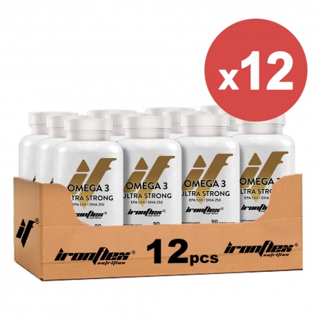 IronFlex Omega 3 Ultra Strong ( EPA 500 / DHA 250 ) - 90 caps. (Package x12)