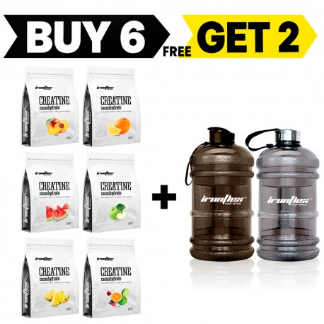 IronFlex Creatine Monohydrate - 1000g mix (Package x6) + 2x galon 2,2l