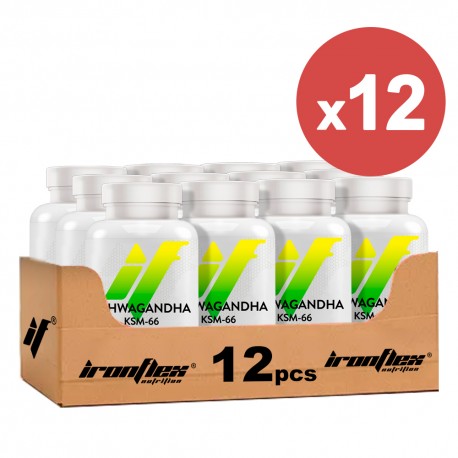 IronFlex Ashwagandha KSM-66 - 90 kaps. (Pakiet x12)