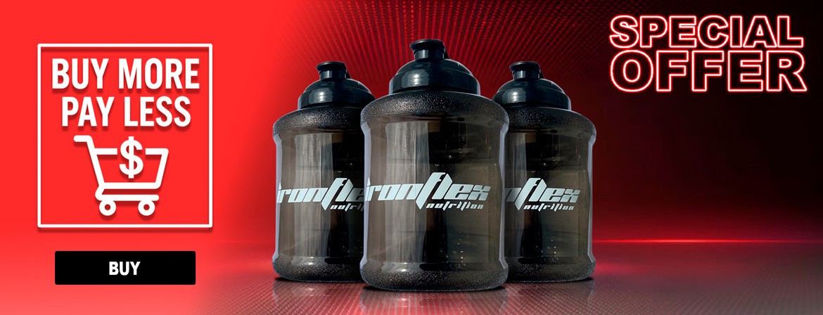 IronFlex Gallon Water Jug - 2500ml black